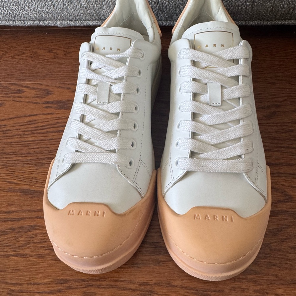 Marni White and Tan Men's Sneakers